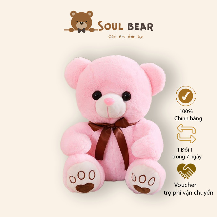 gấu bông teddy hồng đeo nơ tặng người yêu 